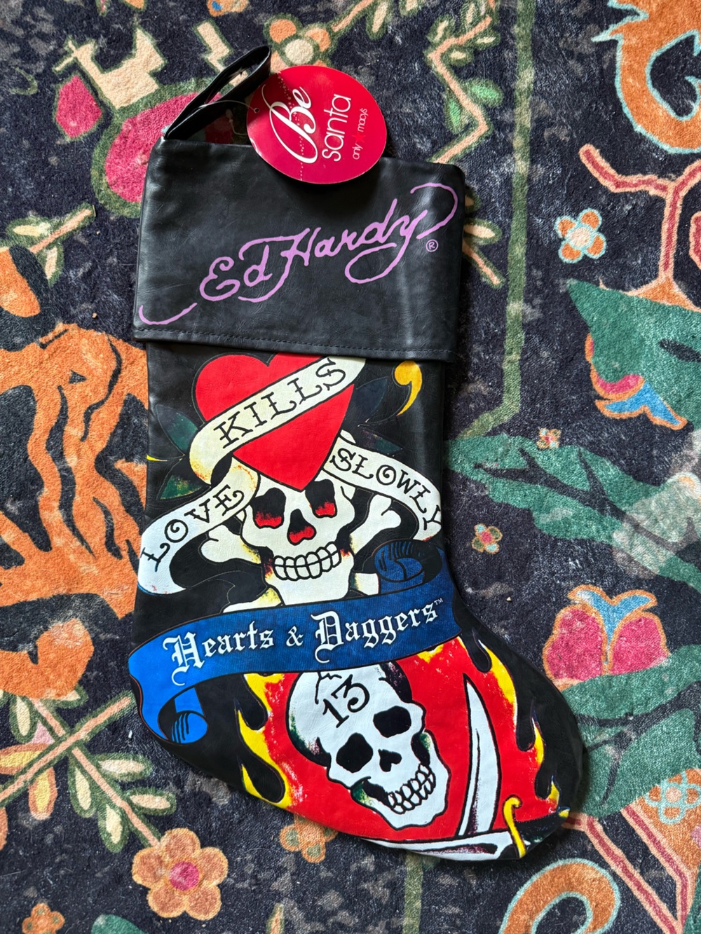 Ed Hardy Love Kills Slowly Christmas Stocking Black & Red